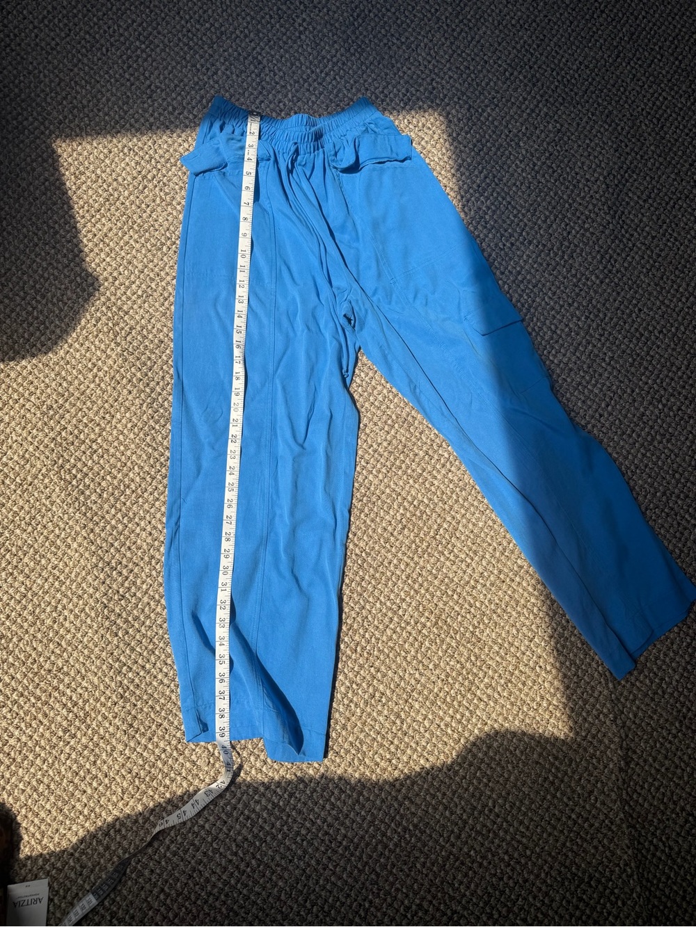 Bright Blue Wide Leg Elastic Waist Pants